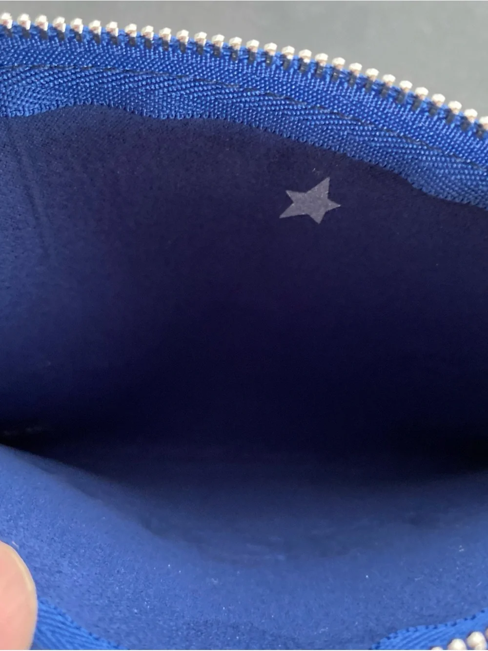 Mugler Navy Blue Zip Pouch with Star Detail